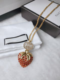 GUCCI RED DIAMOND STRAWBERRY NECKLACE