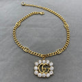GUCCI DOUBLE G CRYSTAL NECKLACE
