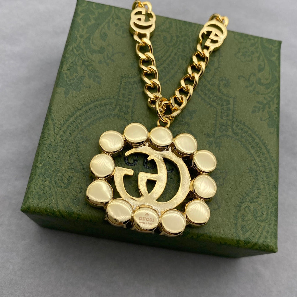 GUCCI DOUBLE G CRYSTAL NECKLACE