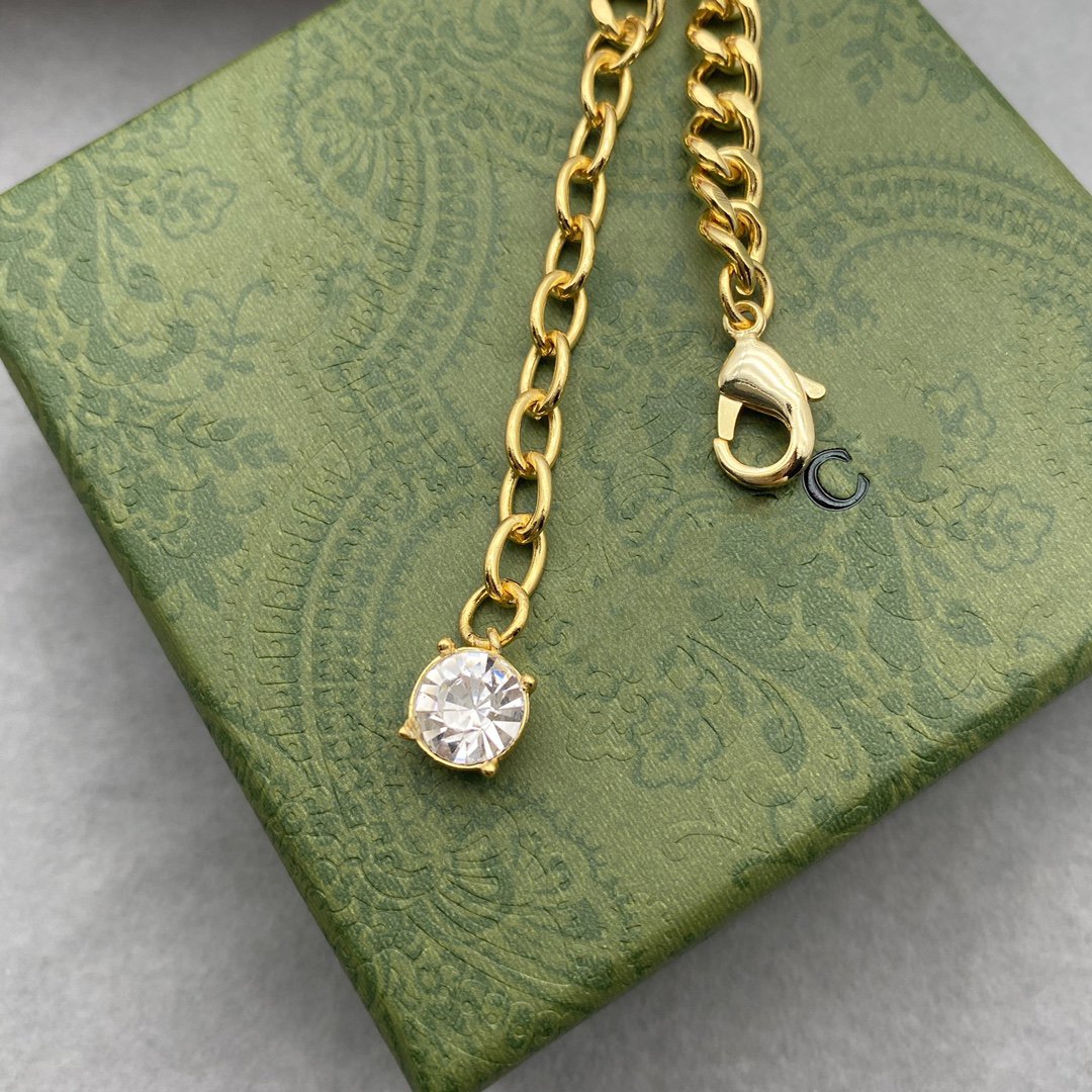 GUCCI DOUBLE G CRYSTAL NECKLACE