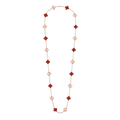 Van Cleef & Arpels CLOVER 20 MOTIF CARNELIAN 86CM NECKLACE