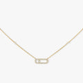 MOVE UNO PAVED SILVER DIAMOND NECKLACE