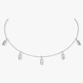 MOVE UNO PAVED DROP PENDANT CHOKER SILVER NECKLACE
