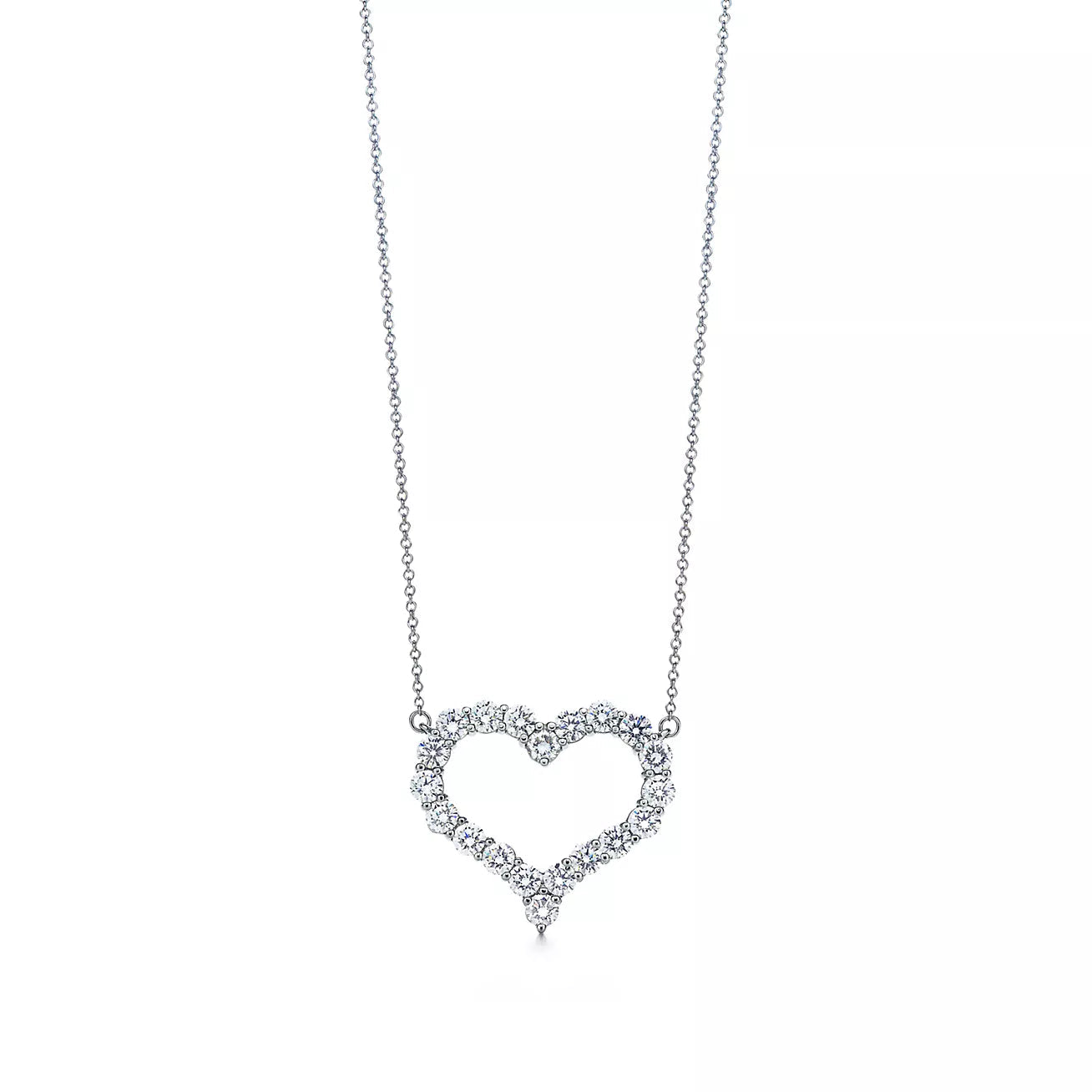TIFFANY LARGE DIAMOND HEART NECKLACE