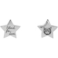 GUCCI SILVER BLIND FOR LOVE STAR EARRINGS
