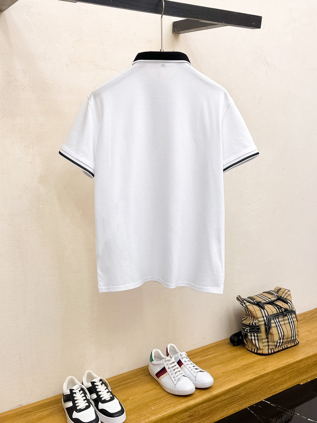 LOUIS VUITTON LV POLO WHITE AND BLACK TRIM LONG-STAPLE COTTON 238771