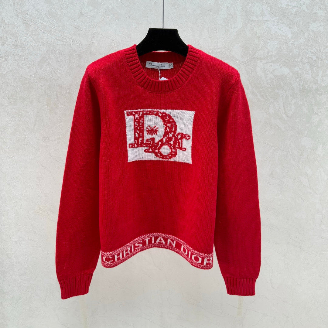 DIOR 25S LONG-SLEEVE KNIT CREWNECK SWEATER 641