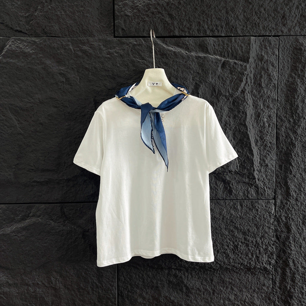 LOUIS VUITTON T-SHIRT WITH LV SILK SCARF IN JERSEY FABRIC 265970