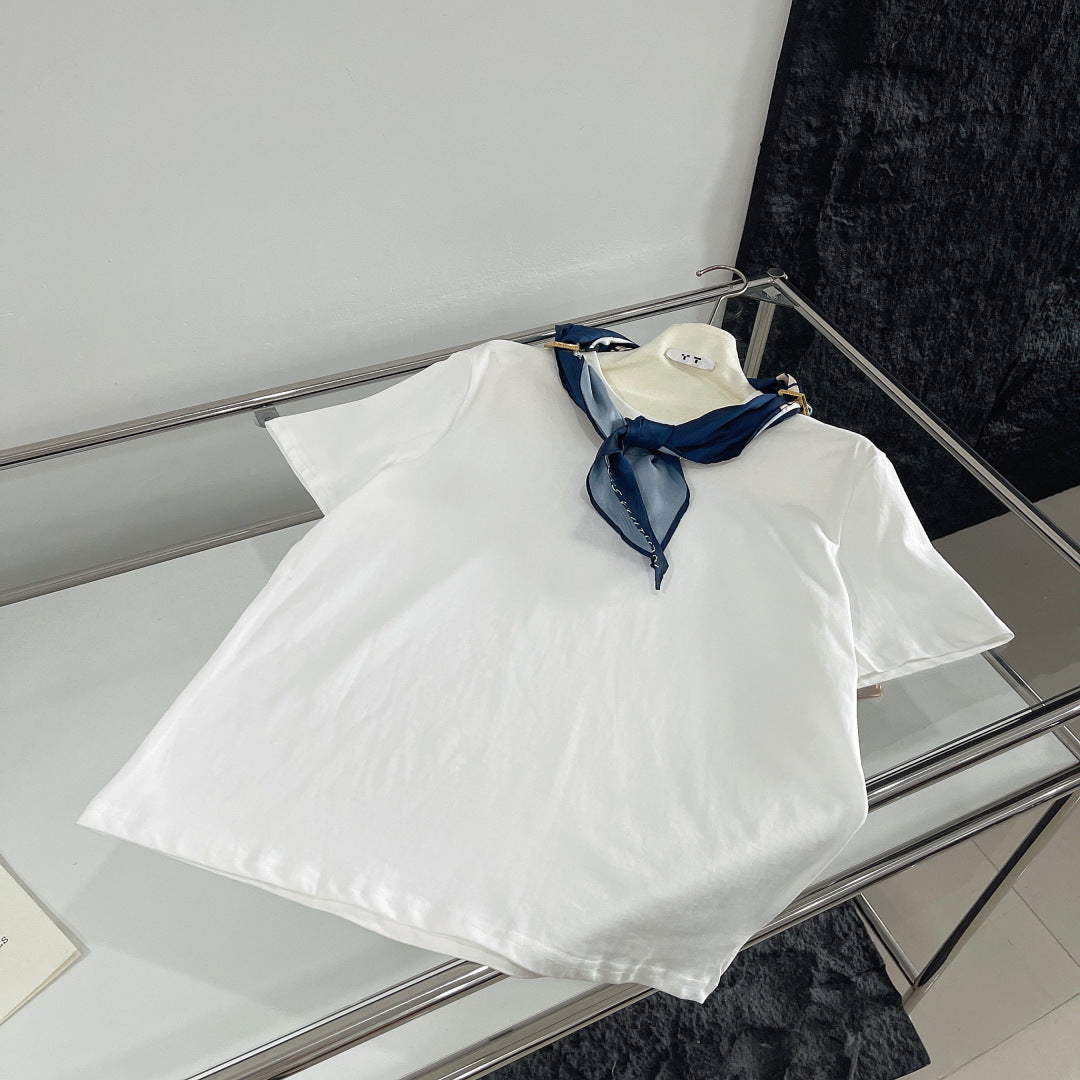 LOUIS VUITTON T-SHIRT WITH LV SILK SCARF IN JERSEY FABRIC 265970