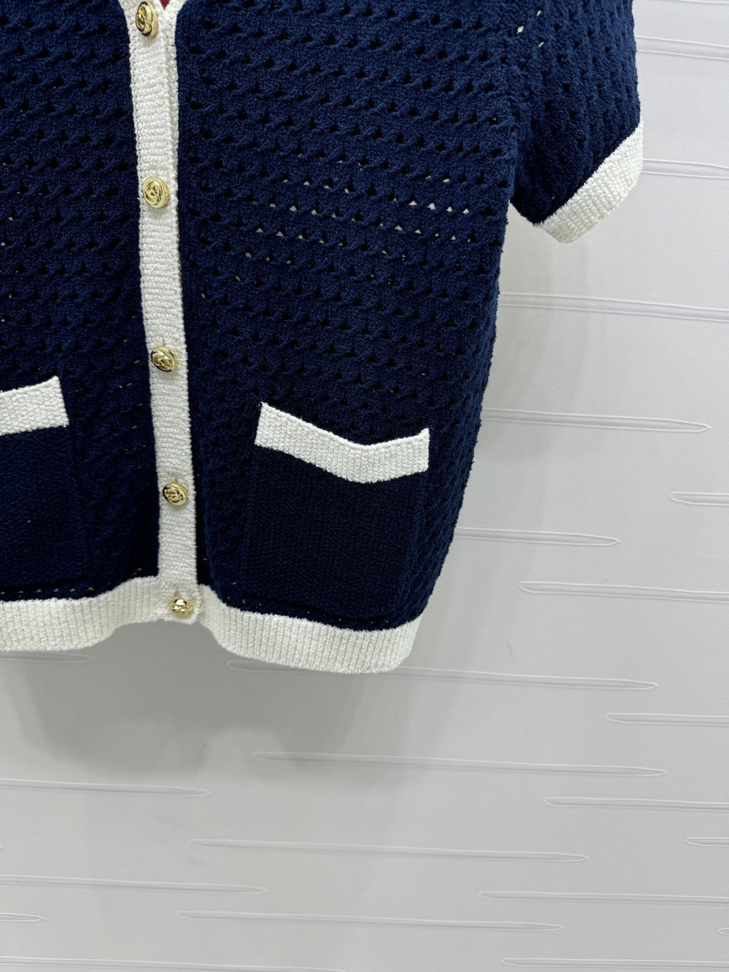 GUCCI SHORT-SLEEVE KNIT CARDIGAN 273214