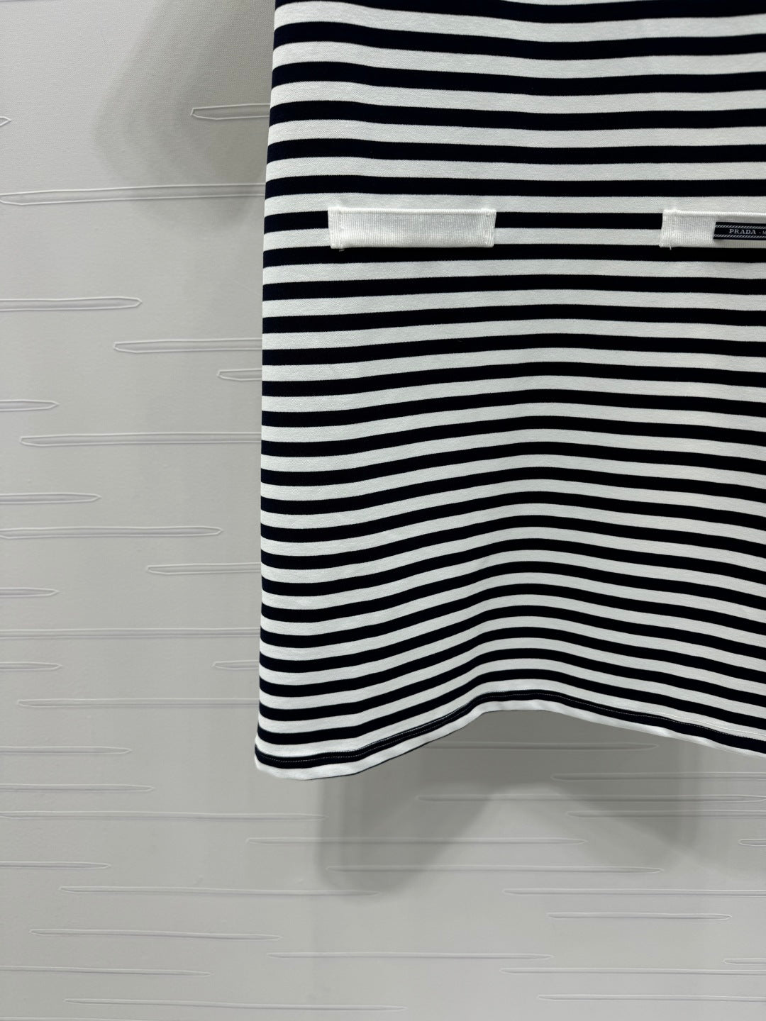 PRADA D 25S STRIPED SHORT SLEEVE KNIT DRESS 264218