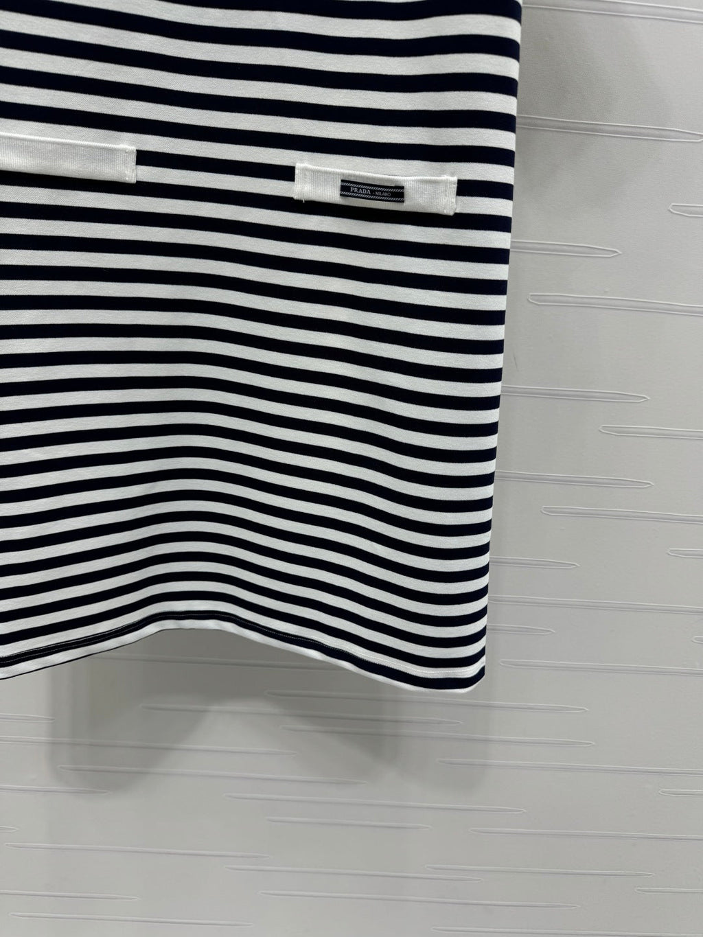 PRADA D 25S STRIPED SHORT SLEEVE KNIT DRESS 264218