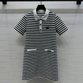 PRADA D 25S STRIPED SHORT SLEEVE KNIT DRESS 264218