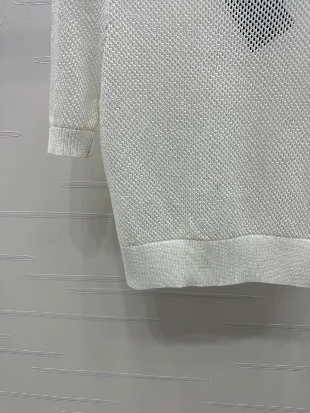 PRADA D 25S HOLLOW KNIT SHORT SLEEVE TOP 264134