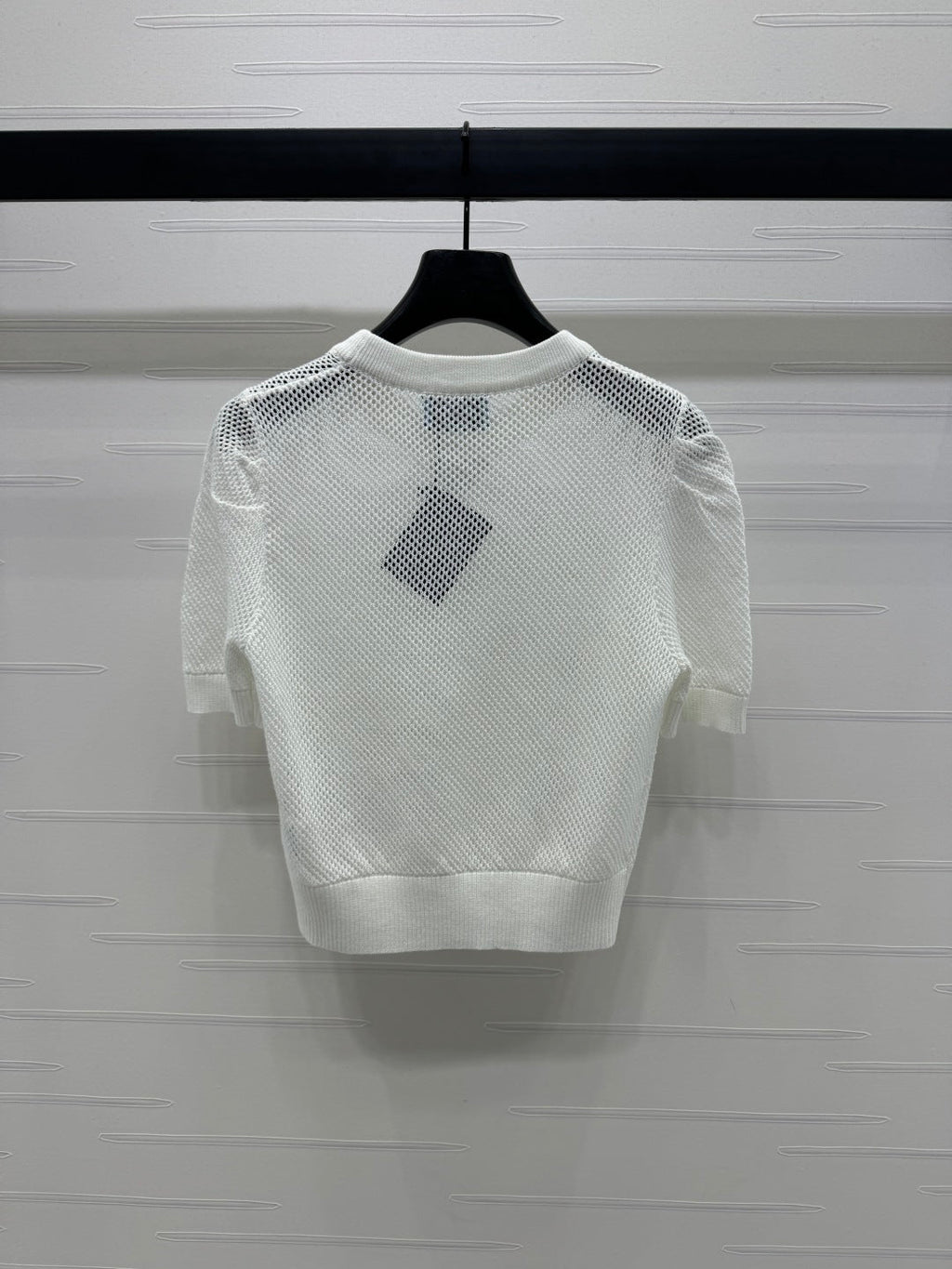 PRADA D 25S HOLLOW KNIT SHORT SLEEVE TOP 264134