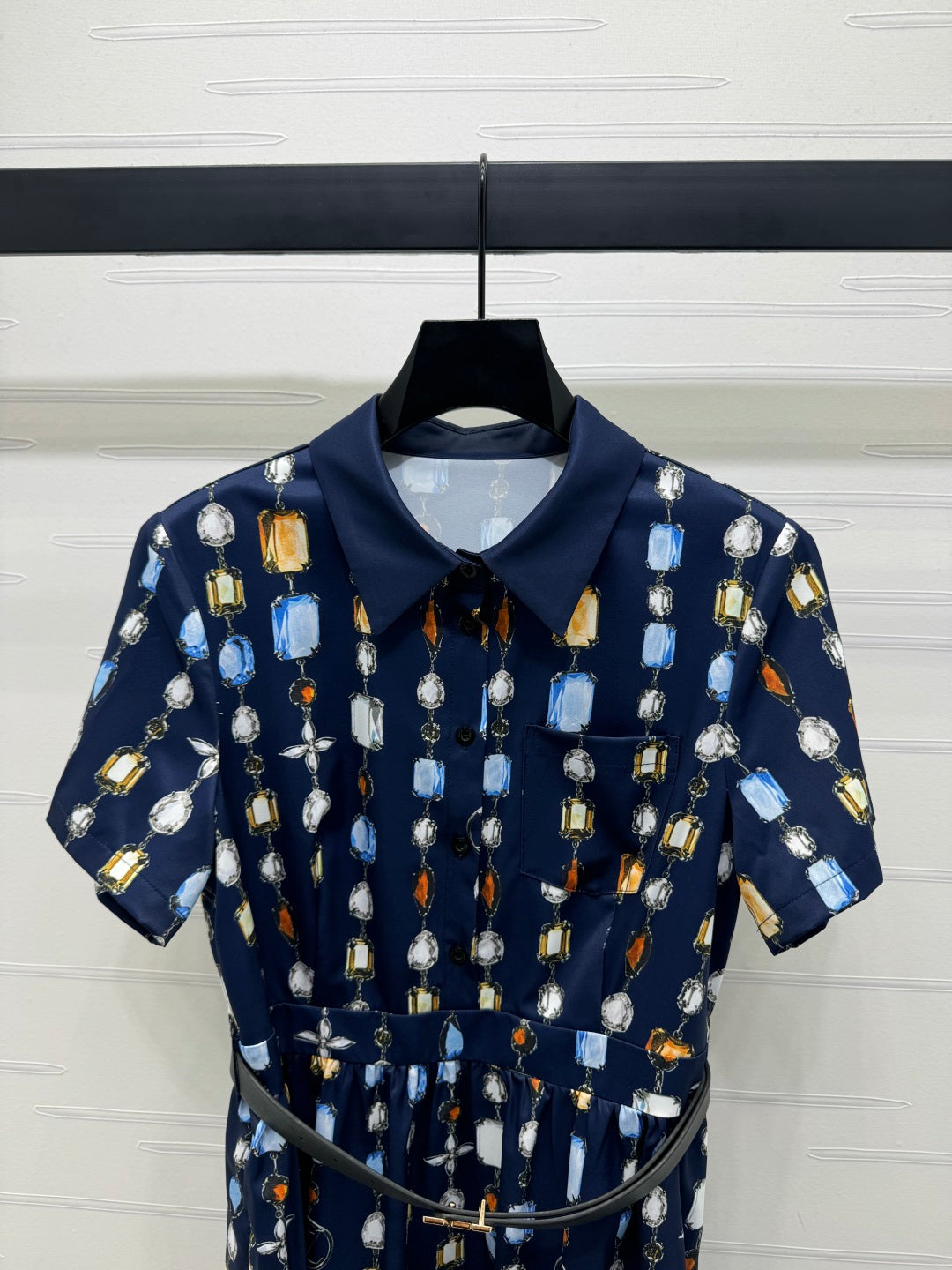 LOUIS VUITTON LV SHORT-SLEEVE BELTED DRESS 269529