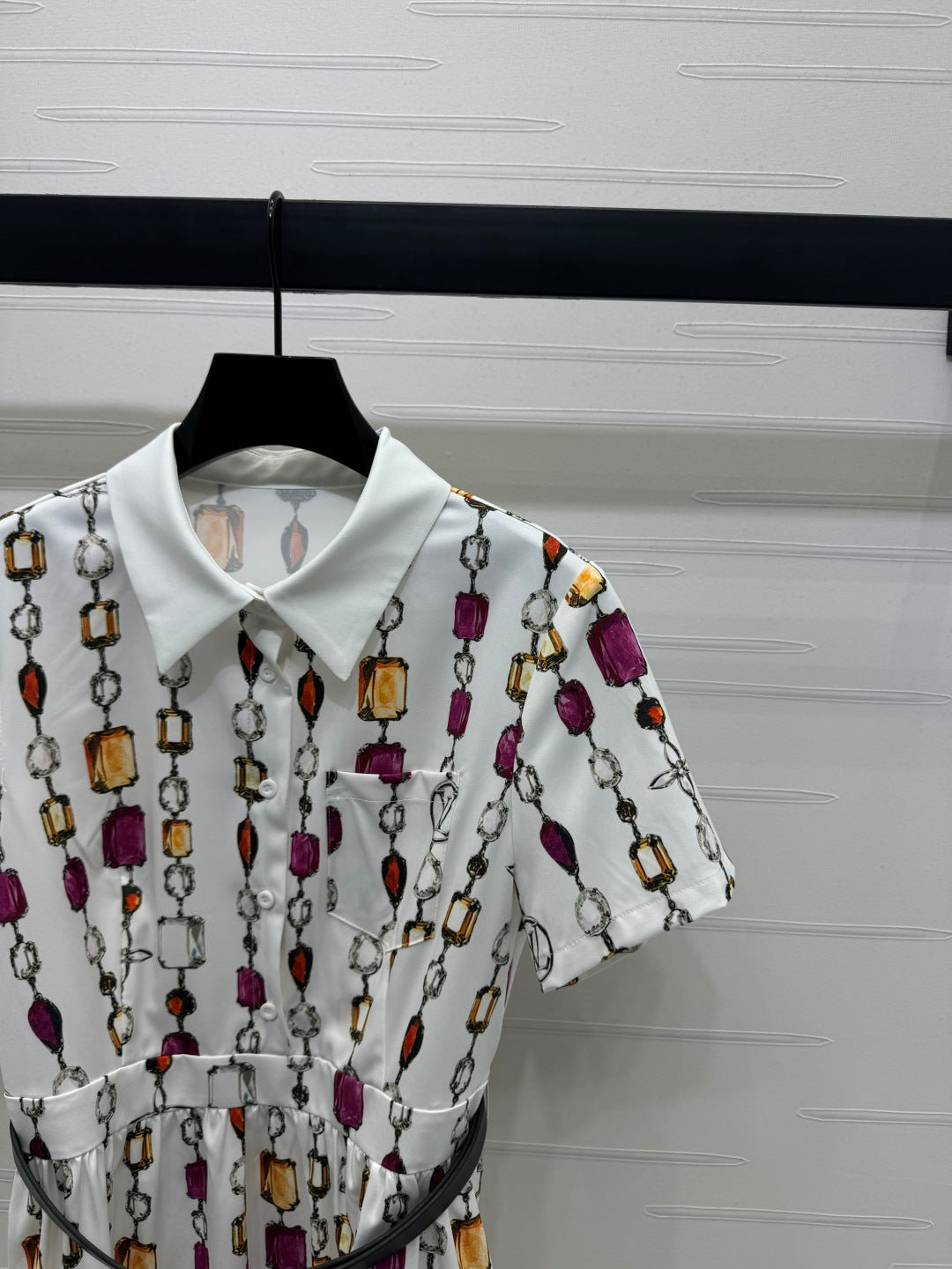 LOUIS VUITTON LV SHORT-SLEEVE BELTED DRESS 269527