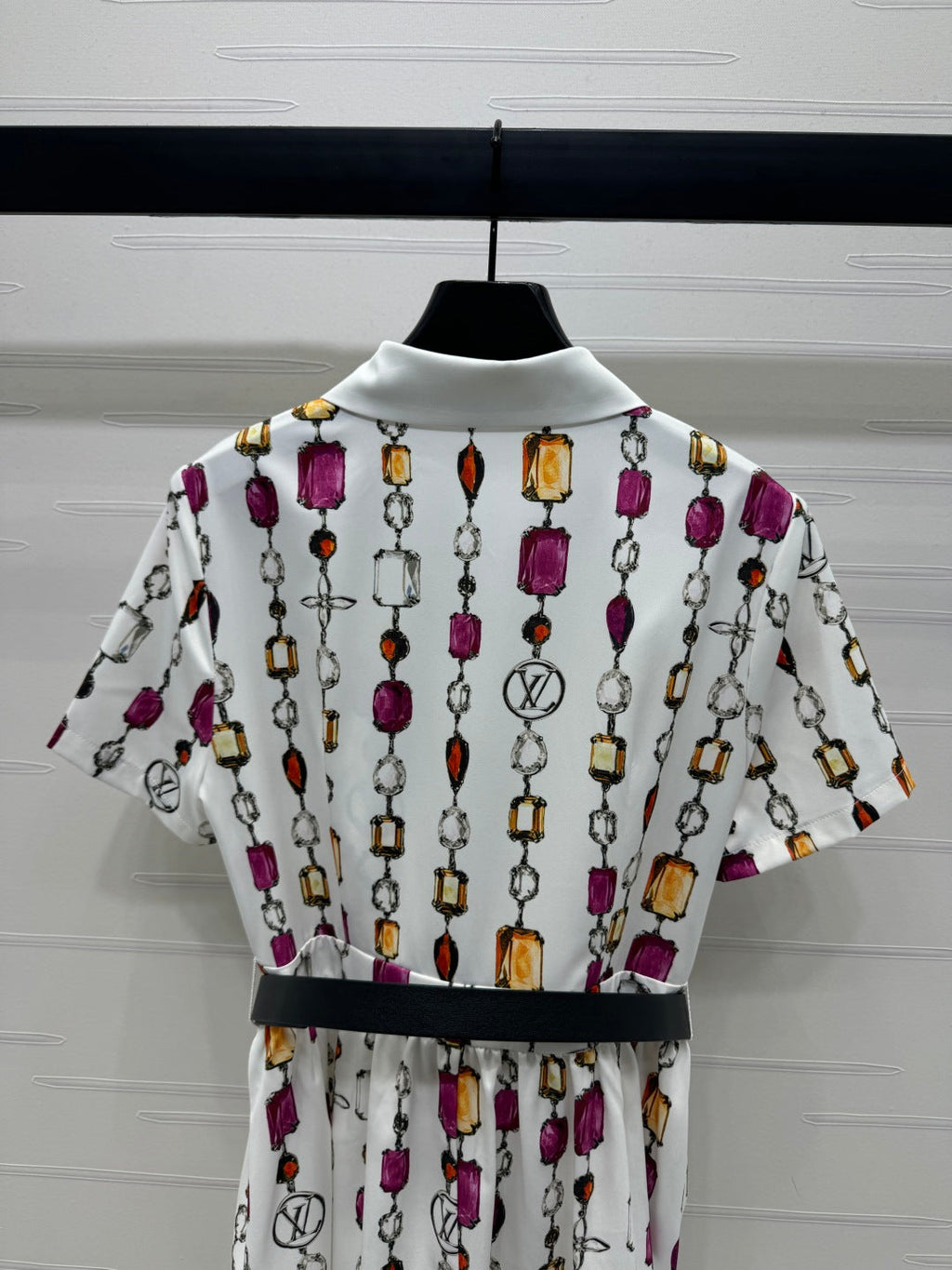 LOUIS VUITTON LV SHORT-SLEEVE BELTED DRESS 269527