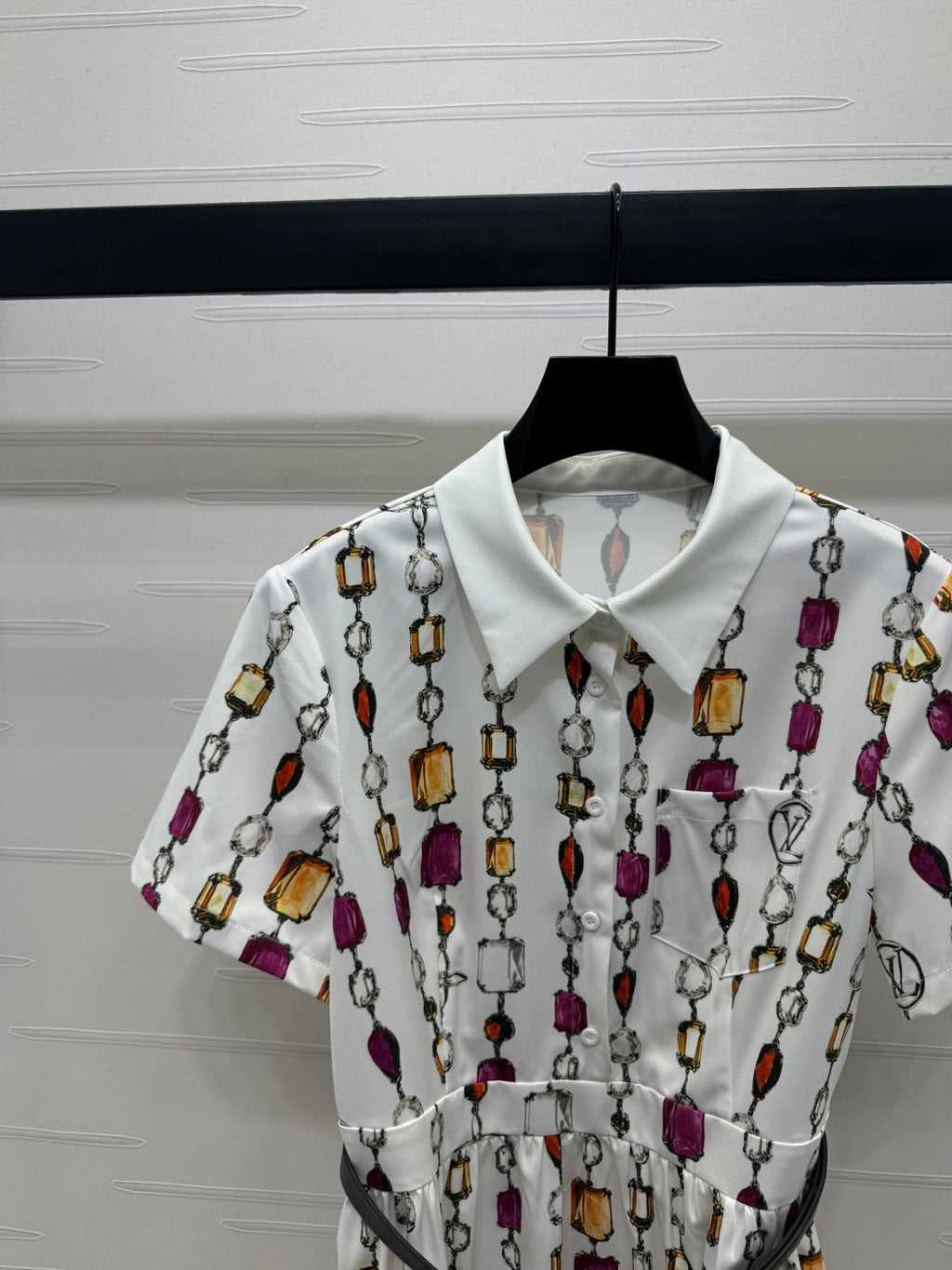 LOUIS VUITTON LV SHORT-SLEEVE BELTED DRESS 269527