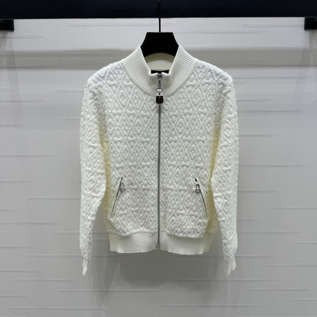 LOUIS VUITTON LV ZIP-UP LONG-SLEEVE KNIT CARDIGAN 274960