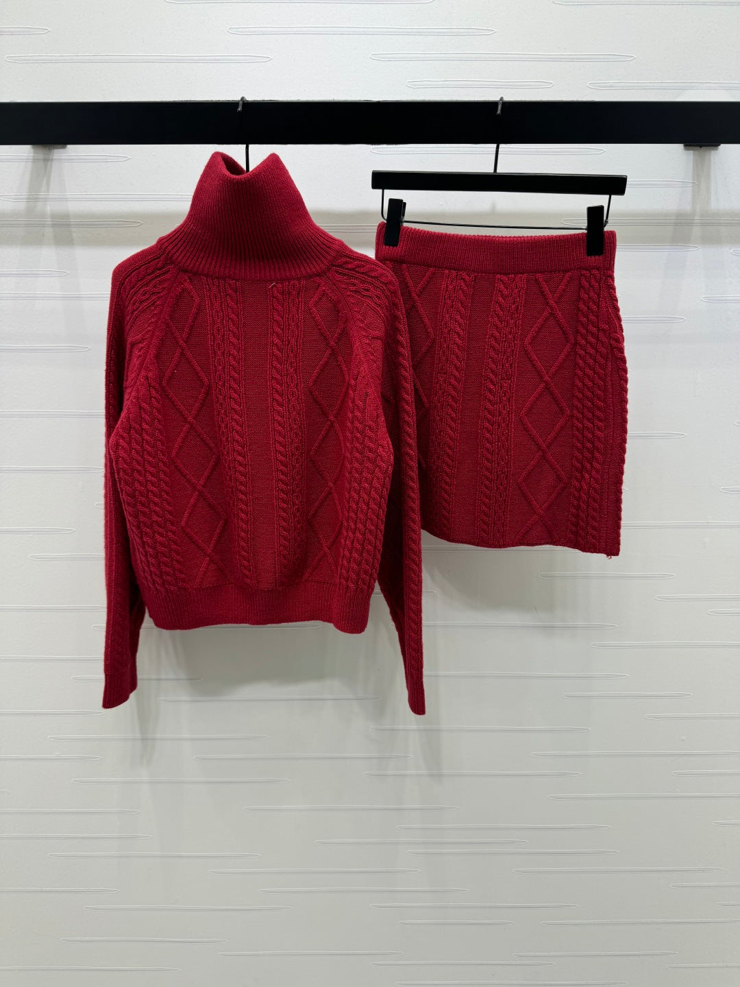 MIUMIU KNIT TOP AND SKIRT SET STYLE 752