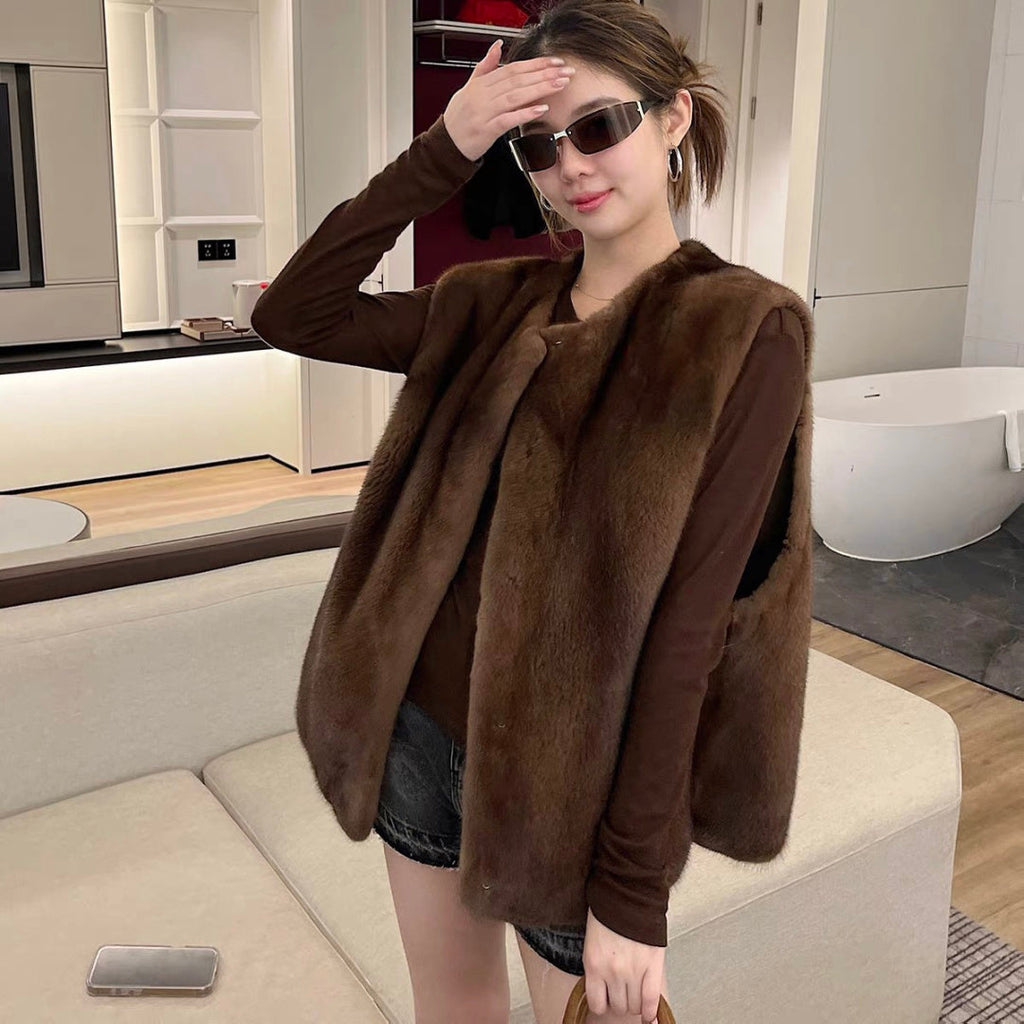 HERMES 25S SLEEVELESS MINK FUR VEST 475