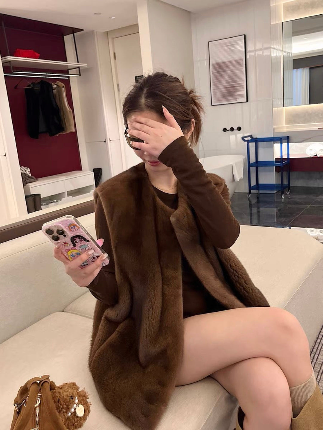 HERMES 25S SLEEVELESS MINK FUR VEST 475