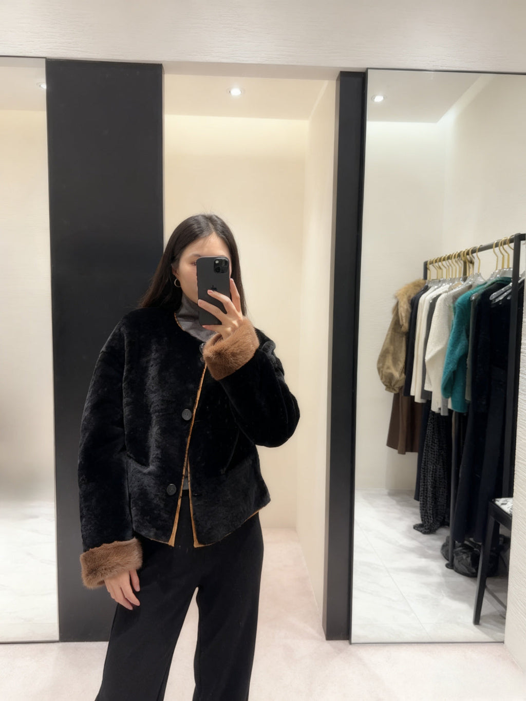 HERMES 25S REVERSIBLE FUR JACKET 474