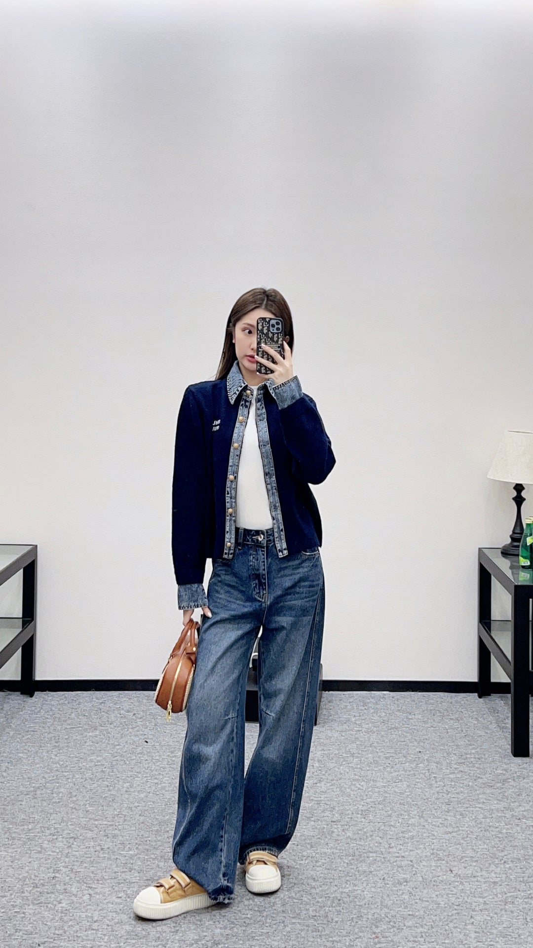 MIUMIU KNIT JACKET WITH DENIM STYLE 737