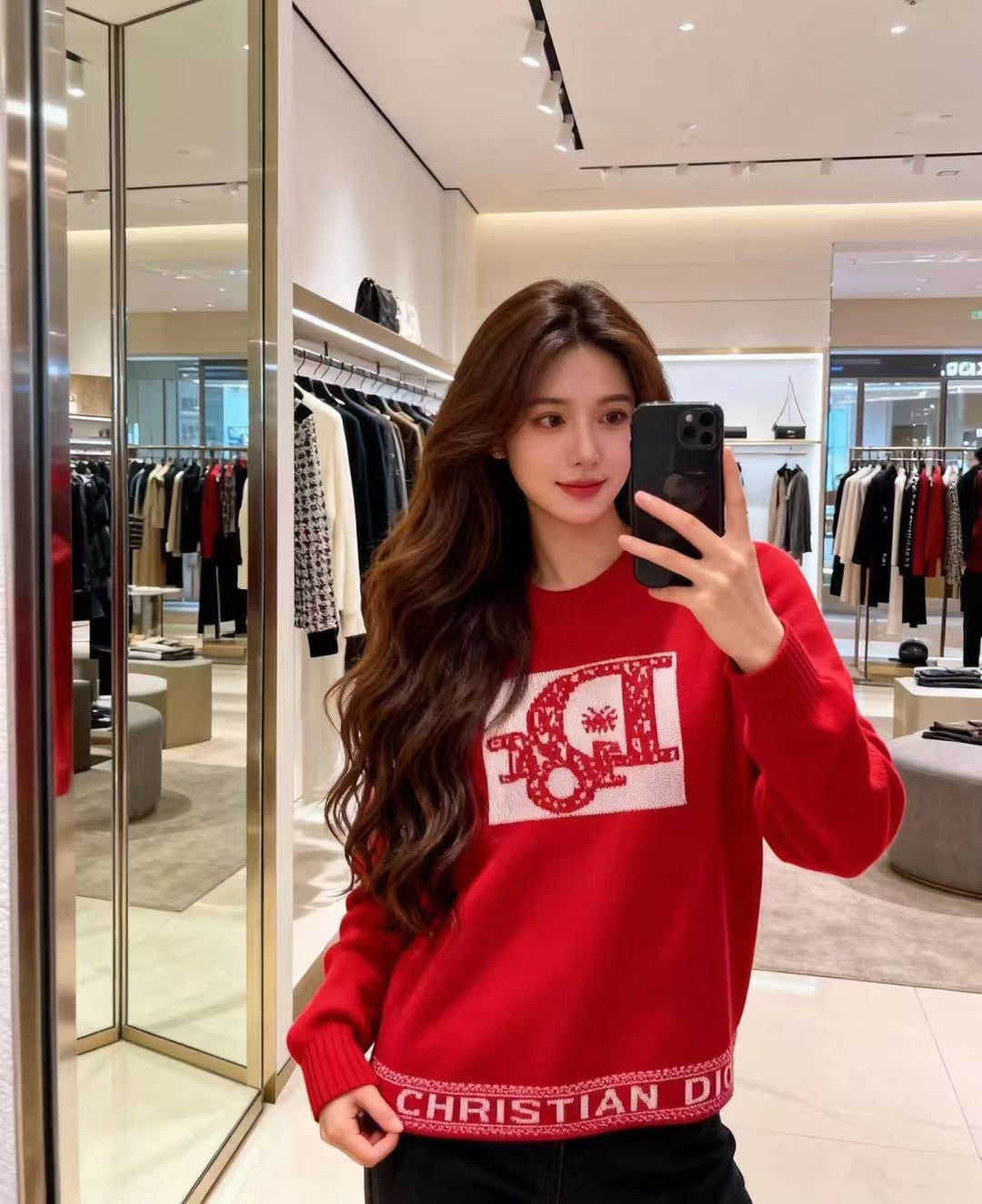 DIOR 25S LONG-SLEEVE KNIT CREWNECK SWEATER 641