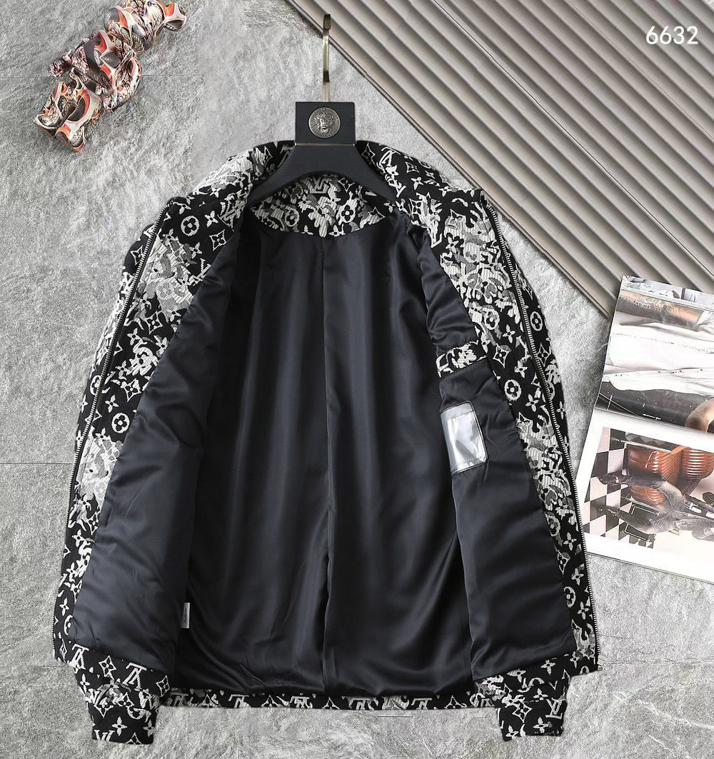 LOUIS VUITTON LV SHIRT JACKET IN BLACK MIX WHITE MONOGRAM JACQUARD FABRIC 238989