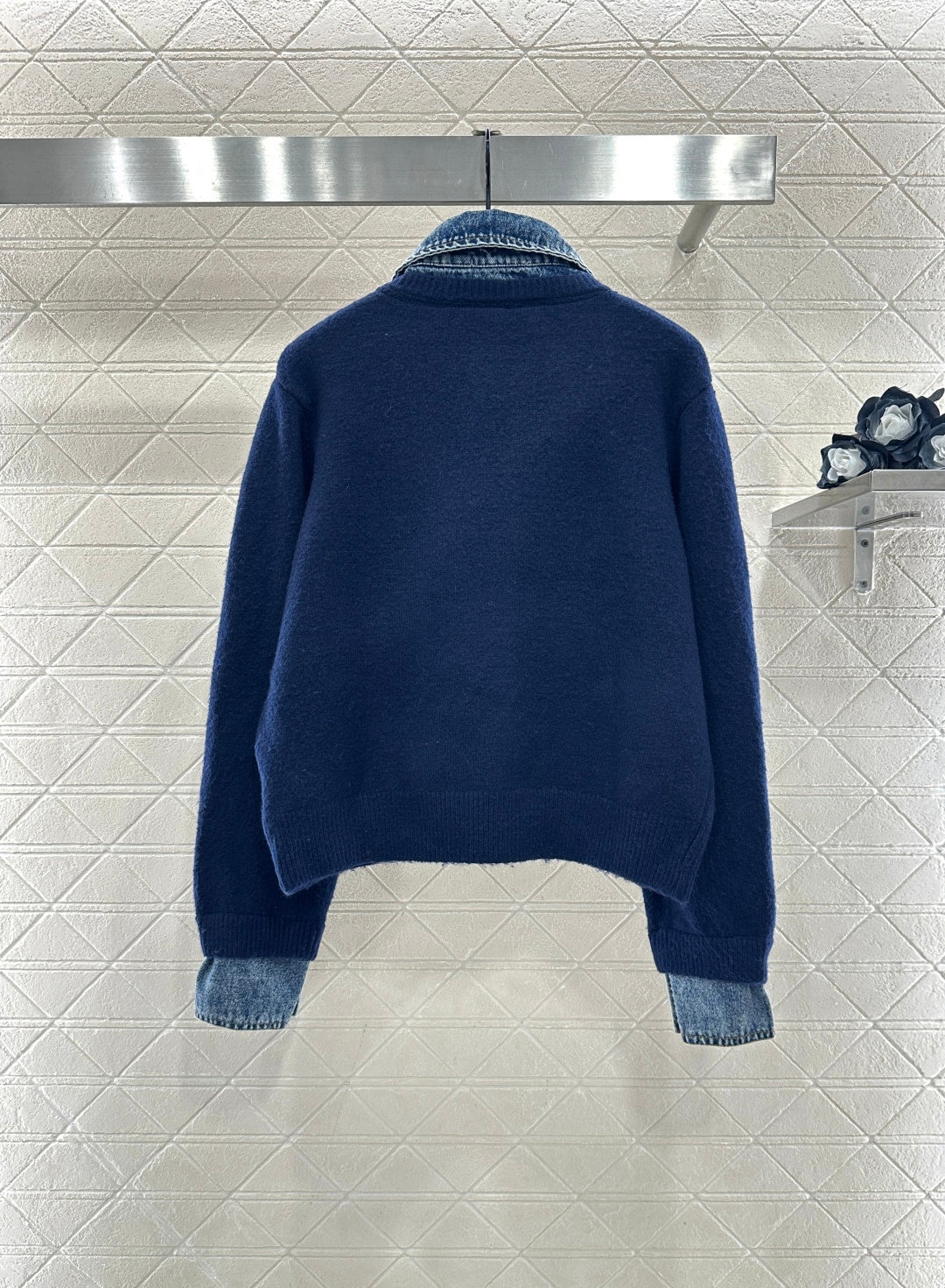 MIUMIU KNIT JACKET WITH DENIM STYLE 737