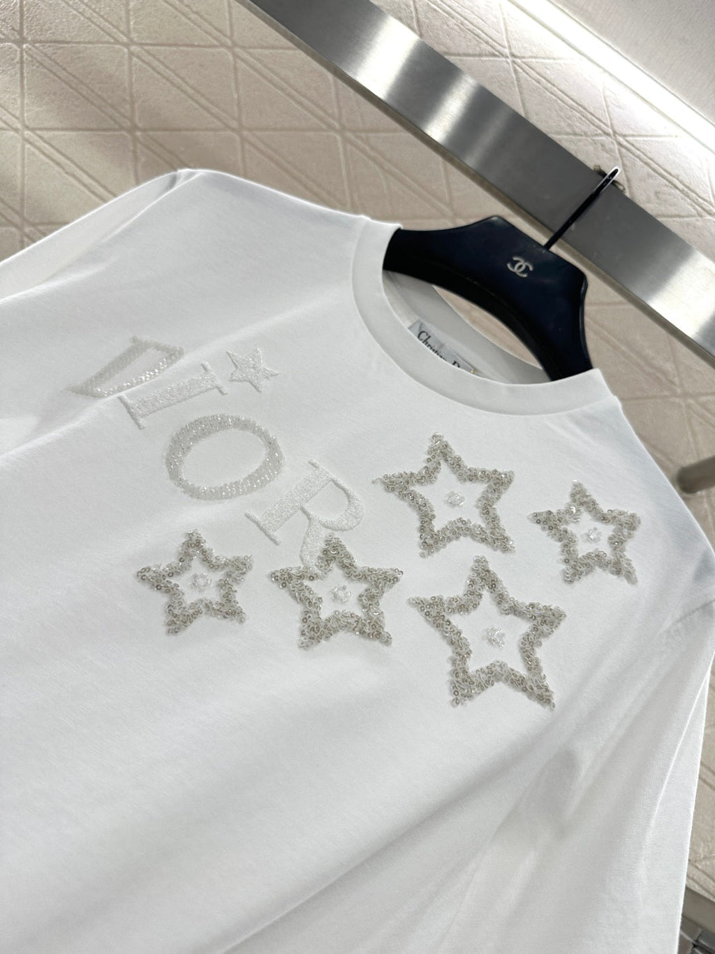 DIOR 25S ROUND-NECK SEQUIN T-SHIRT 731