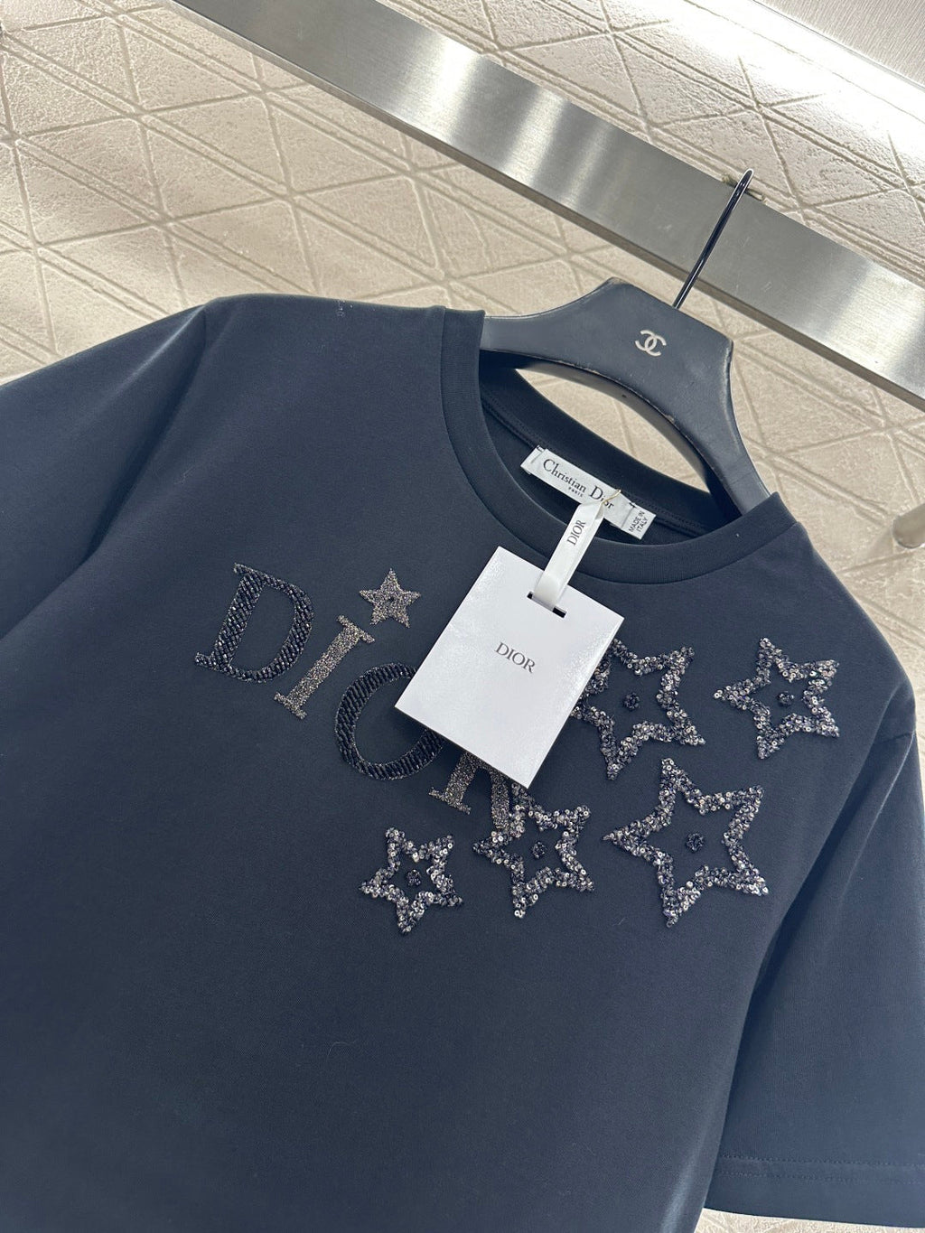 DIOR 25S ROUND-NECK SEQUIN T-SHIRT 730