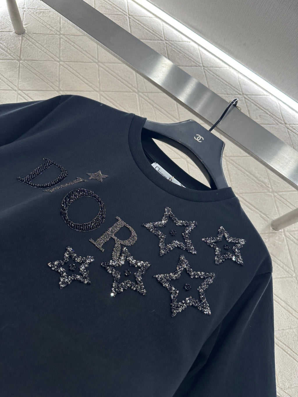 DIOR 25S ROUND-NECK SEQUIN T-SHIRT 730