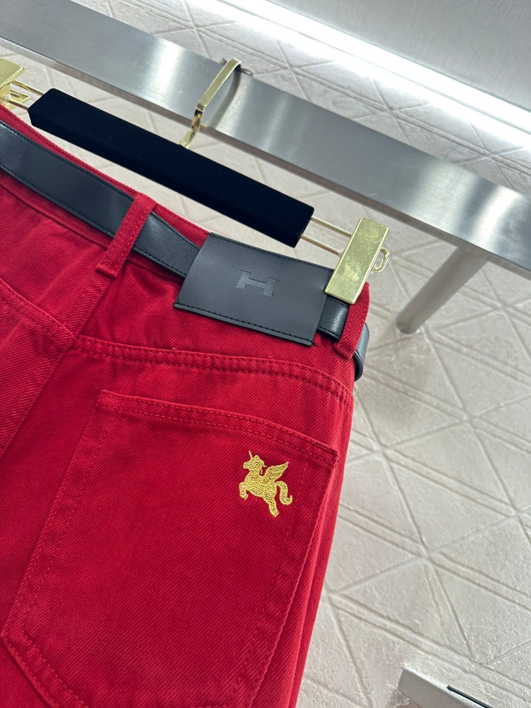 HERMES HERMES 25S HIGH-WAIST STRAIGHT JEANS 352