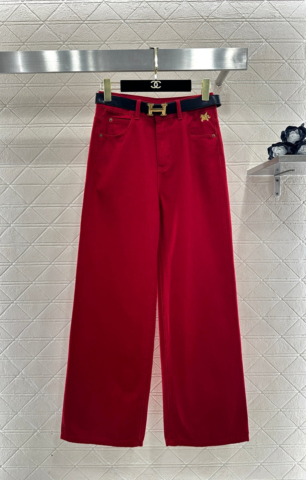HERMES HERMES 25S HIGH-WAIST STRAIGHT JEANS 352