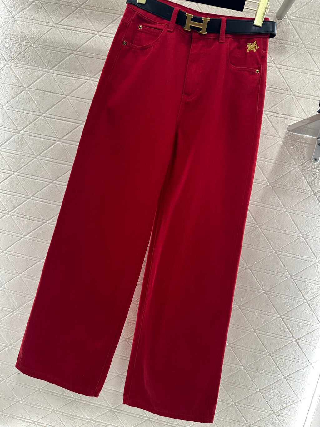 HERMES HERMES 25S HIGH-WAIST STRAIGHT JEANS 352