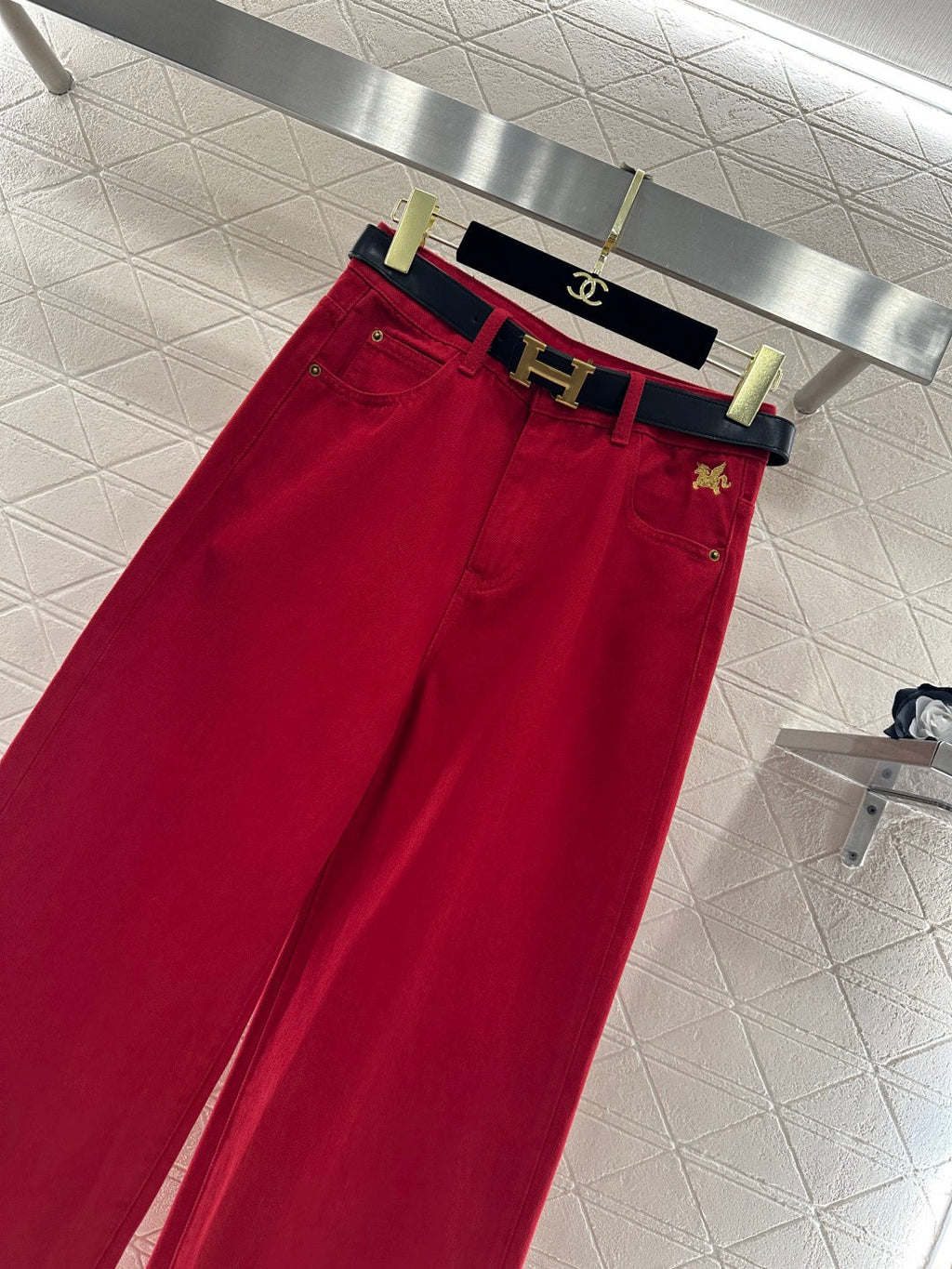 HERMES HERMES 25S HIGH-WAIST STRAIGHT JEANS 352