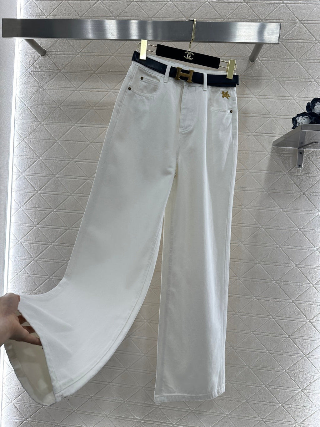 HERMES HERMES 25S HIGH-WAIST STRAIGHT JEANS 353
