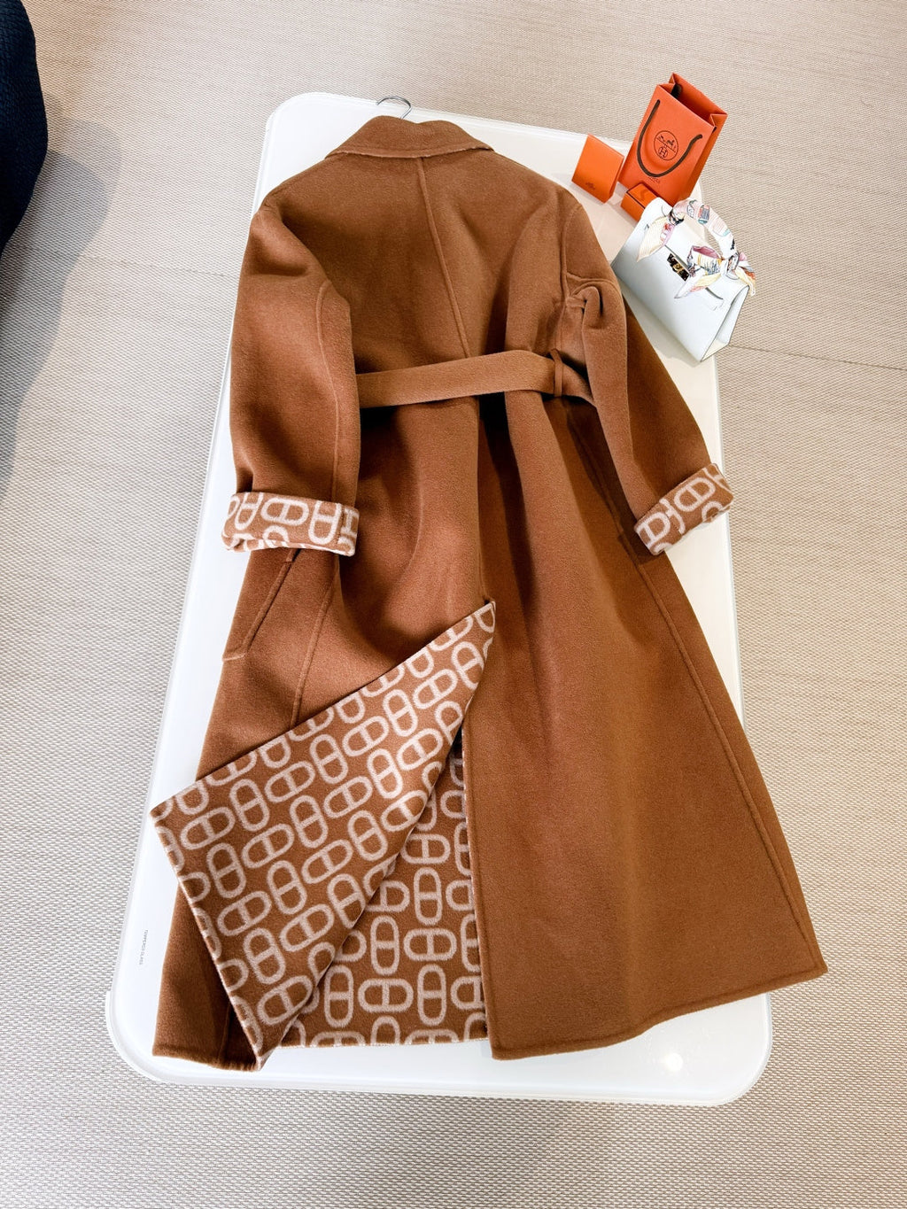 HERMES HERMES 25S BELTED CASERE PEACOAT 267