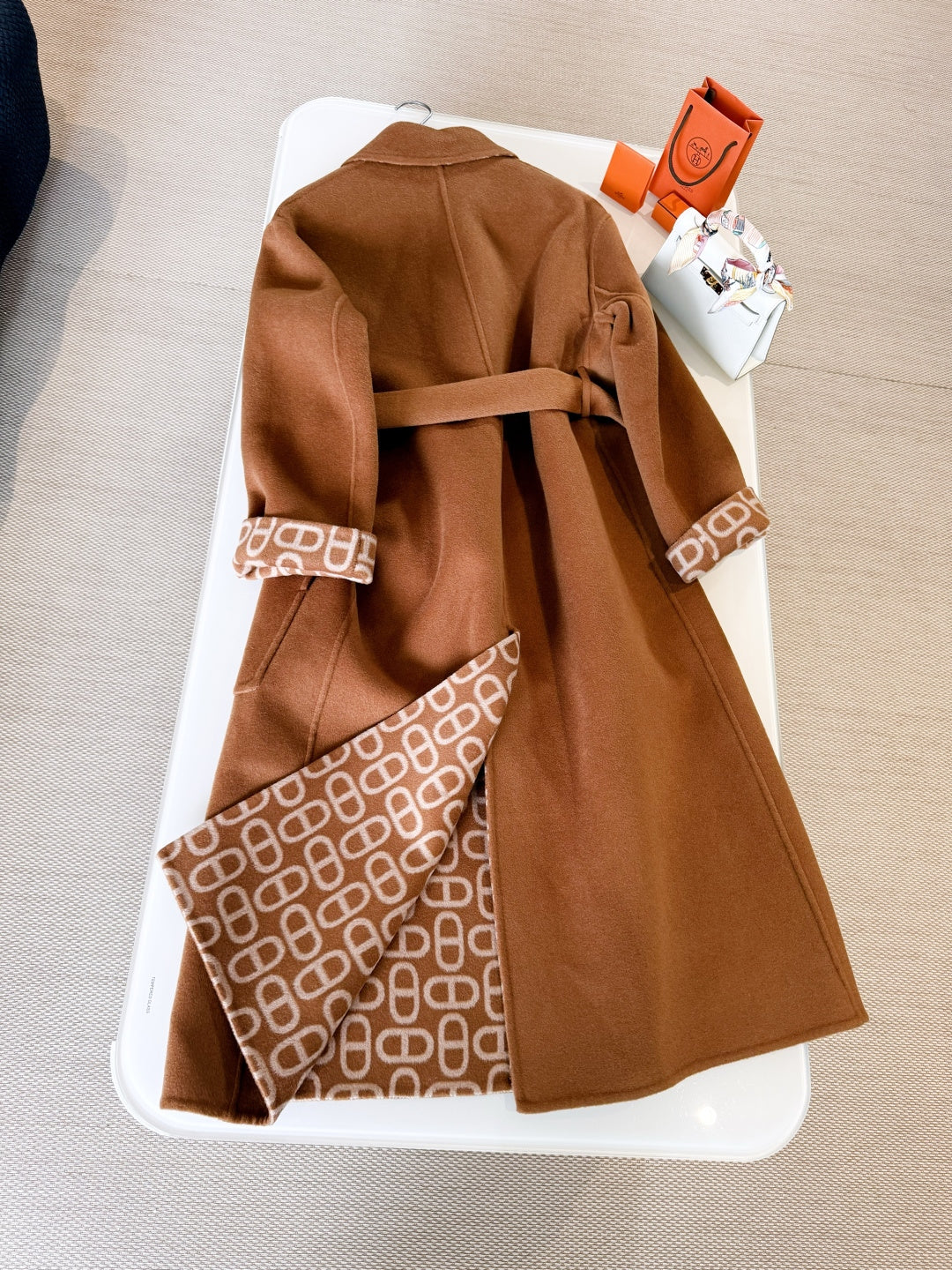 HERMES HERMES 25S BELTED CASERE PEACOAT 267