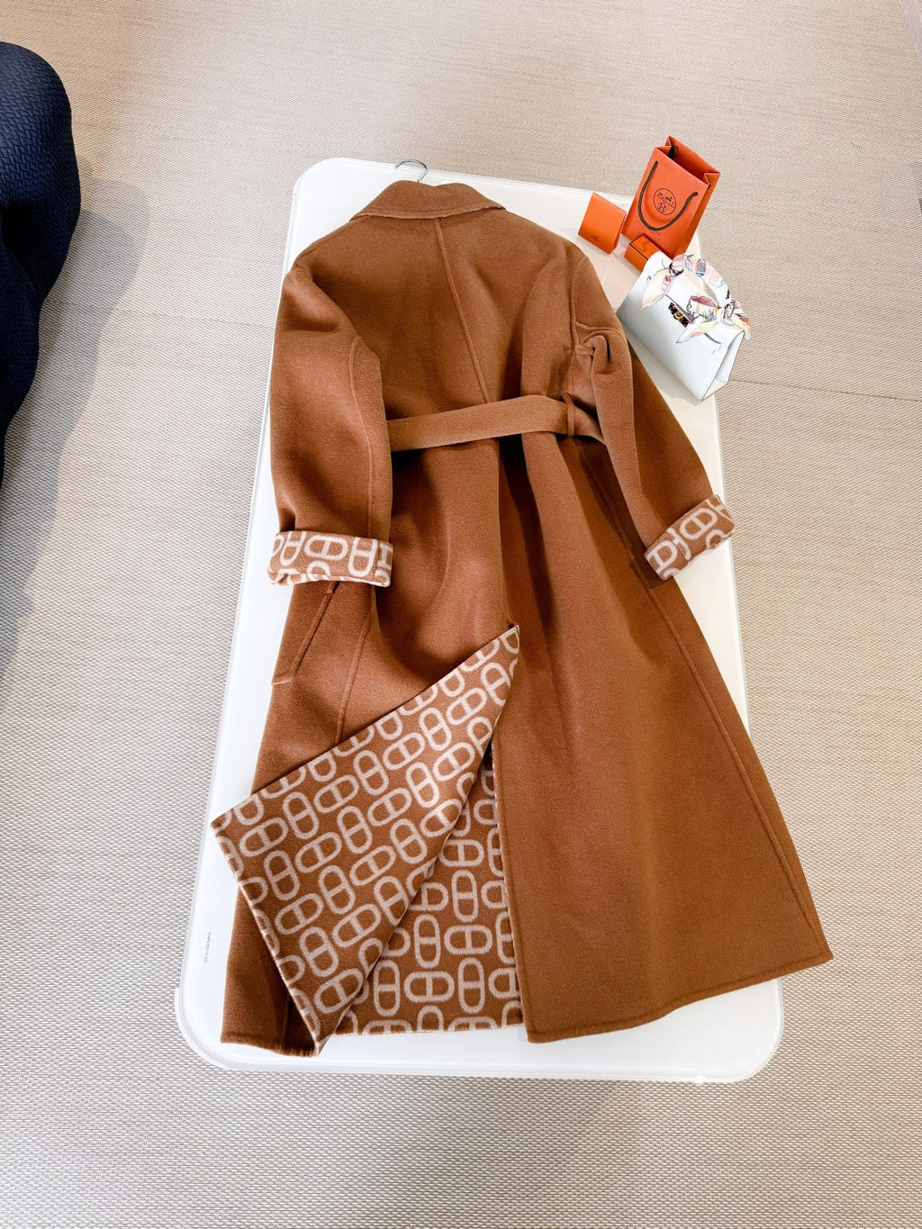 HERMES HERMES 25S BELTED CASERE PEACOAT 267
