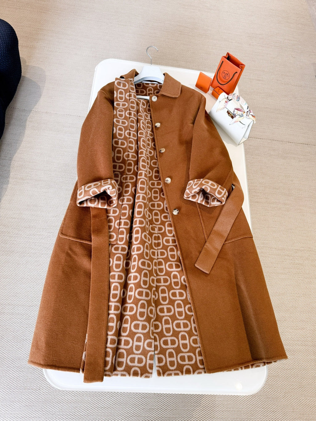 HERMES HERMES 25S BELTED CASERE PEACOAT 267