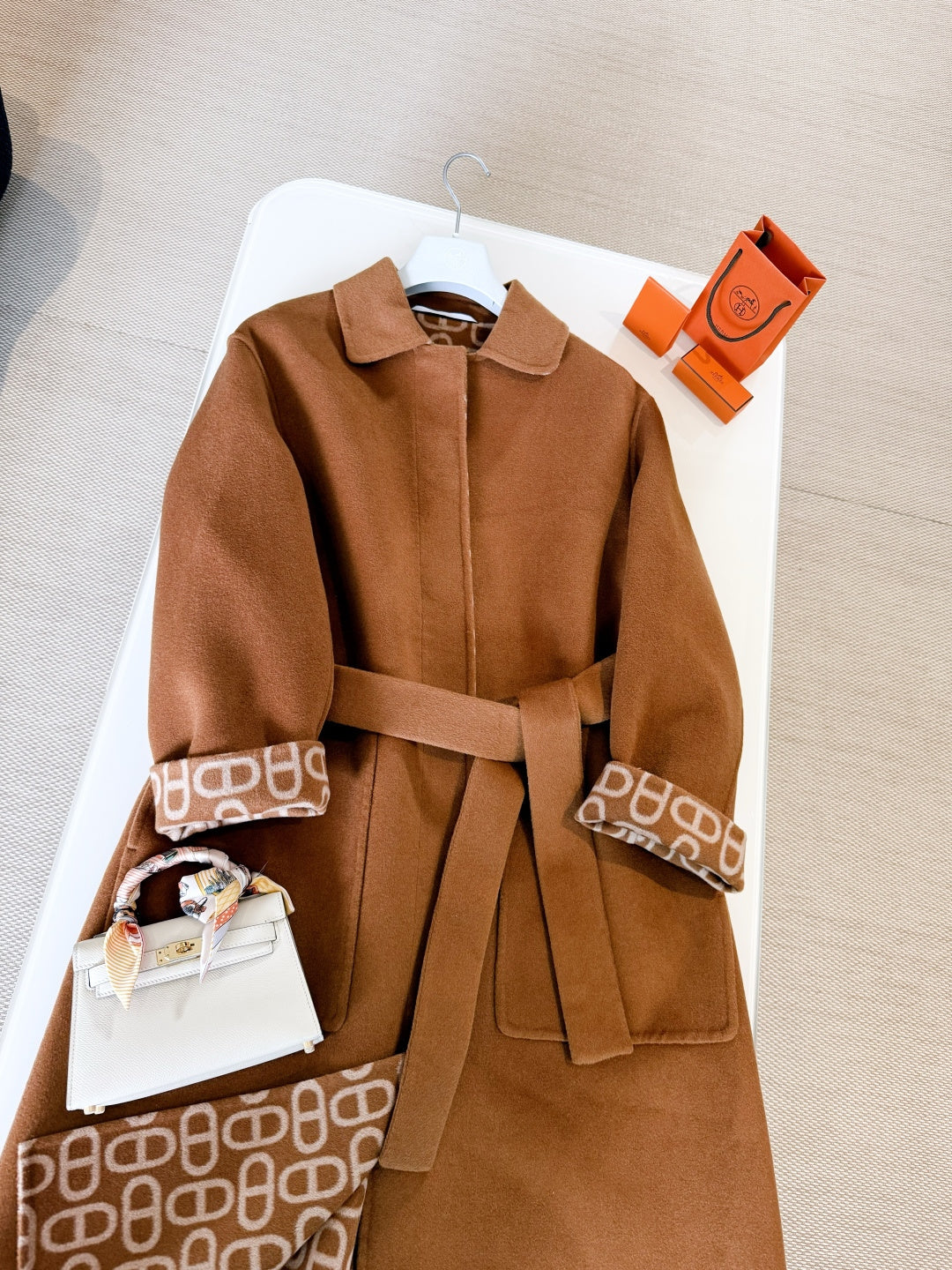 HERMES HERMES 25S BELTED CASERE PEACOAT 267