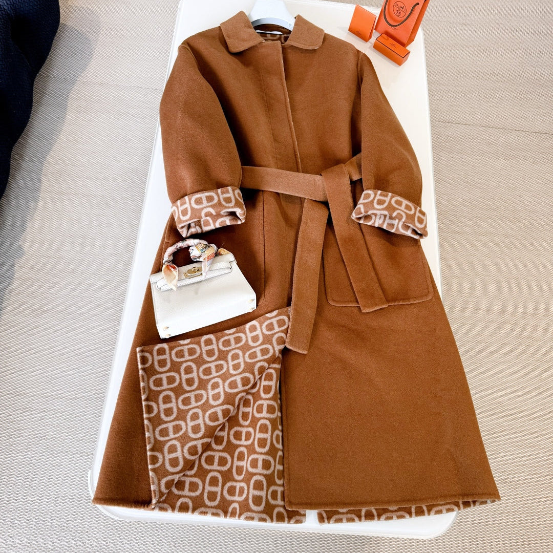 HERMES HERMES 25S BELTED CASERE PEACOAT 267
