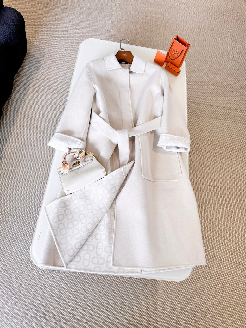 HERMES HERMES 25S BELTED CASERE PEACOAT 268