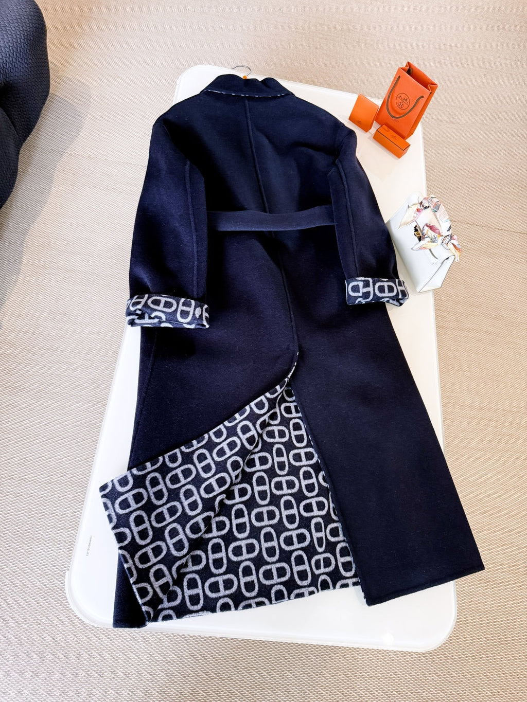 HERMES HERMES 25S BELTED CASERE PEACOAT 269