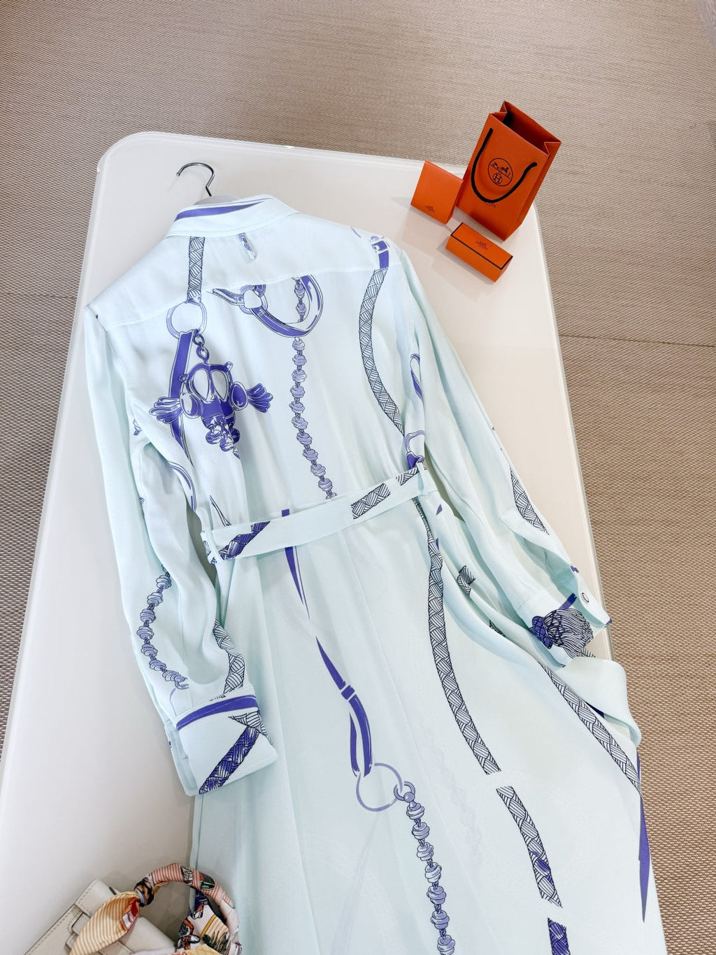 HERMES HERMES 25S LONG SILK DRESS 259