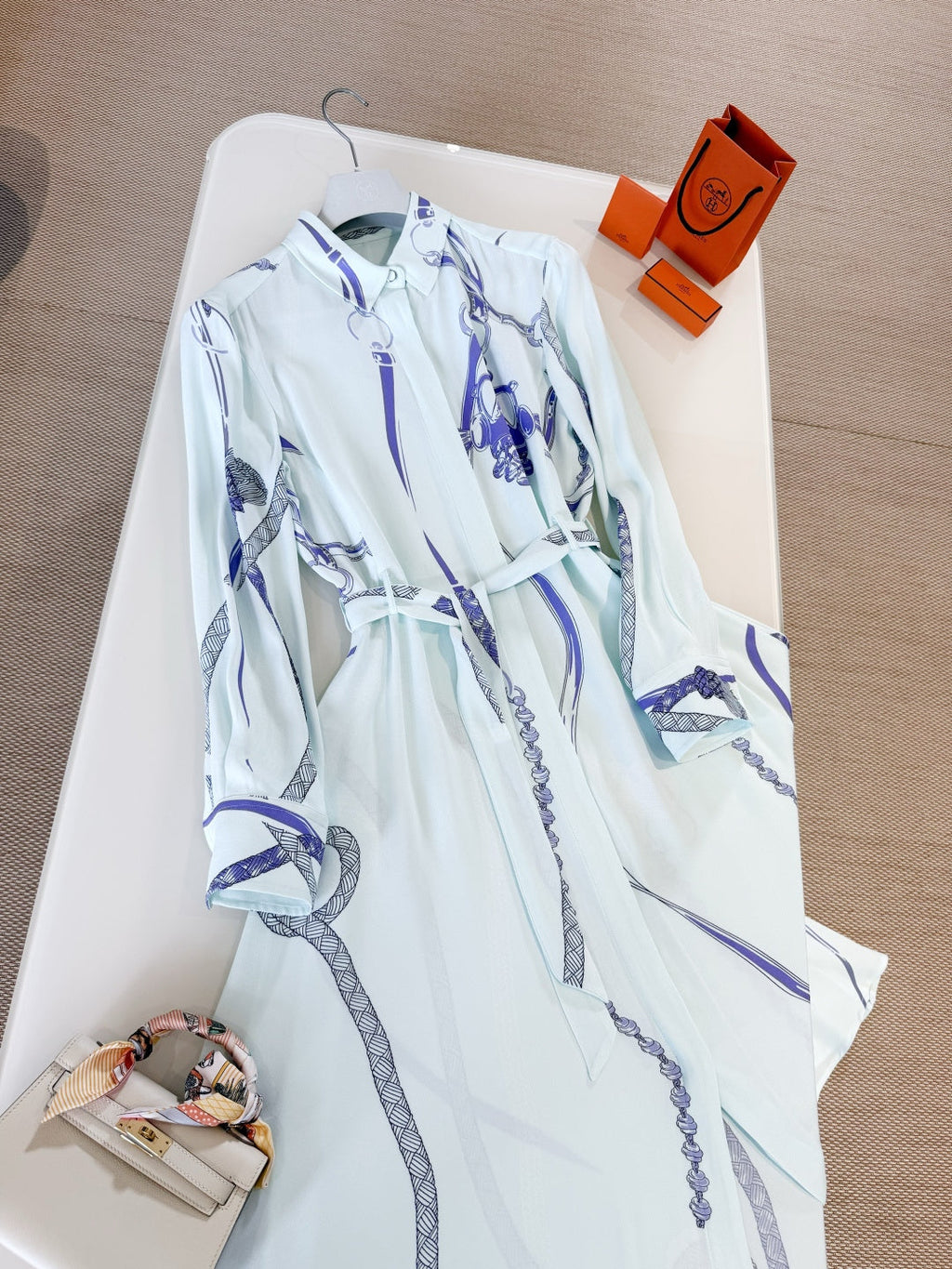 HERMES HERMES 25S LONG SILK DRESS 259